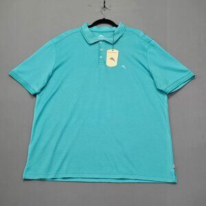 Tommy Bahama Varadero Polo Shirt Mens XXL Aqua NWT Short Sleeve Golf Performance